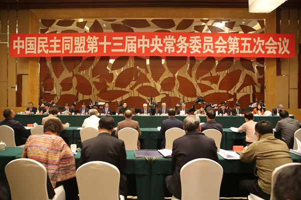  民盟十三屆五次中常會(huì)在京舉行 丁仲禮主持會(huì)議